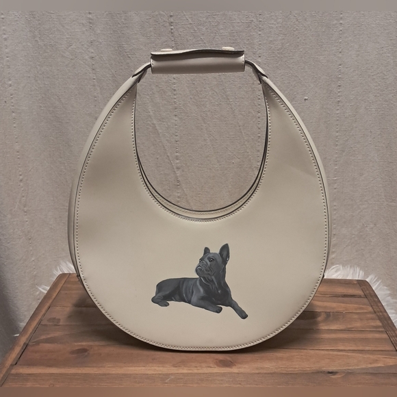 Staud Cream Moon Leather Handbag Like New - Picture 1 of 6